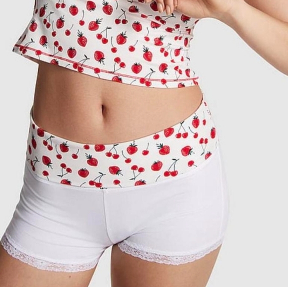 Frankie's Bikinis Other - New!Frankies Bikini x Pink Blooklyn Cotton Shorts‎ Berry Print/white
